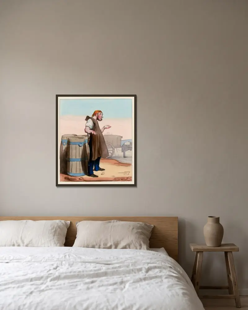 Le géranium fétide av Honoré Daumier inramad på en vägg