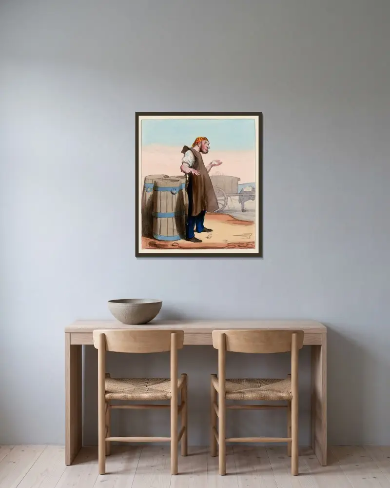 Le géranium fétide av Honoré Daumier inramad på en vägg