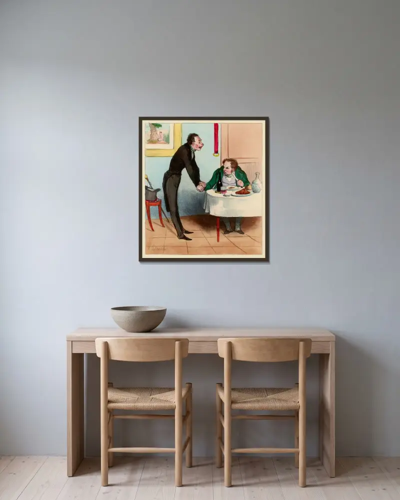 Murgrönan, parasitväxten av Honoré Daumier inramad på en vägg