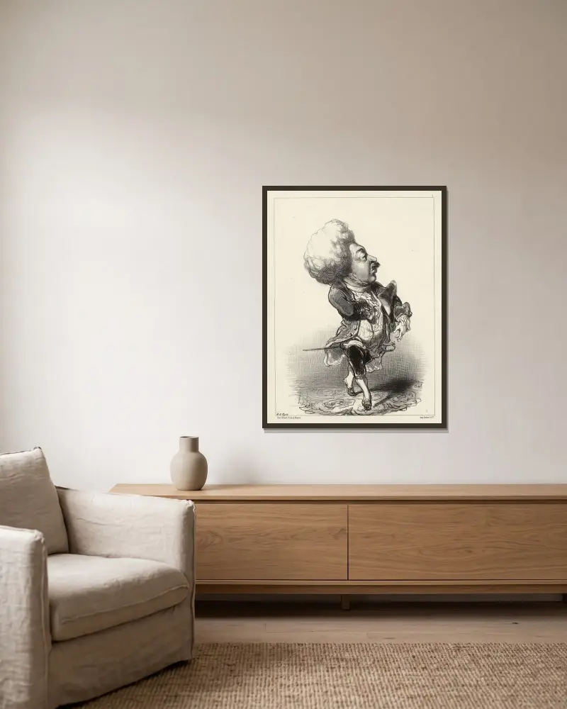 Markis de Marrast av Honoré Daumier inramad på en vägg