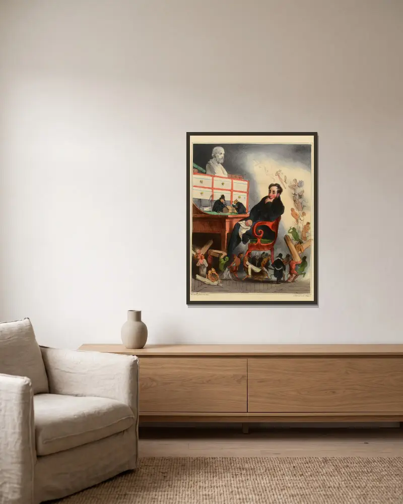Der Arzt von Honoré Daumier gerahmt an einer Wand