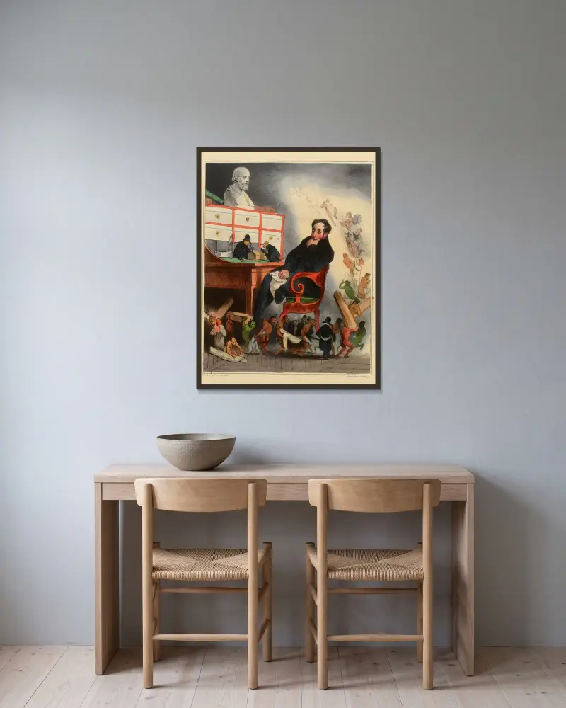 Der Arzt von Honoré Daumier gerahmt an einer Wand