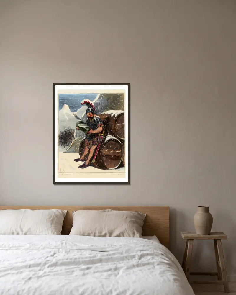 Hannibals Überquerung von Honoré Daumier gerahmt an einer Wand