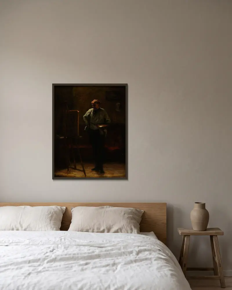 Le Peintre av Honoré Daumier inramad på en vägg