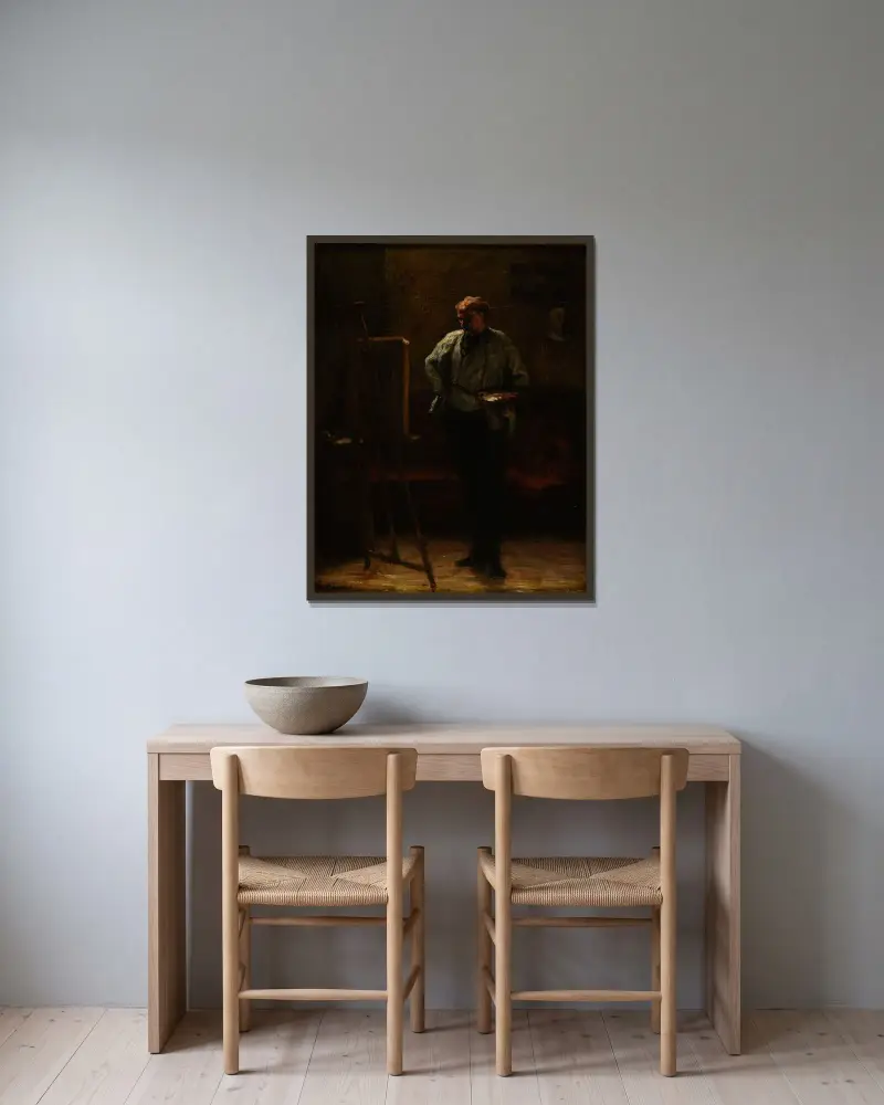 Le Peintre av Honoré Daumier inramad på en vägg