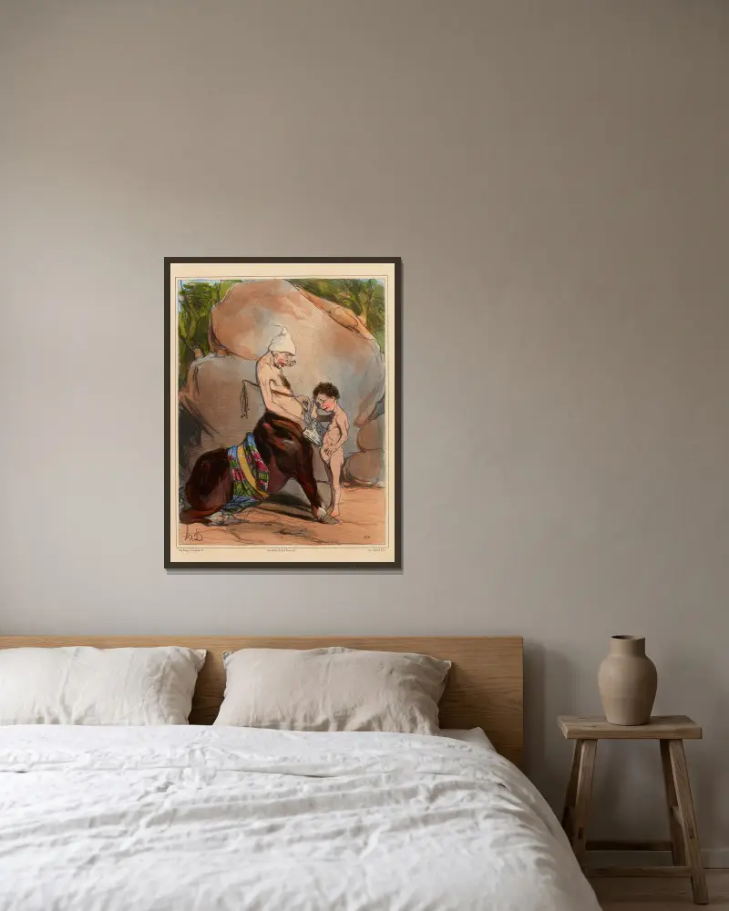 Výchova Achilleova, Honoré Daumier v rámu na stěně
