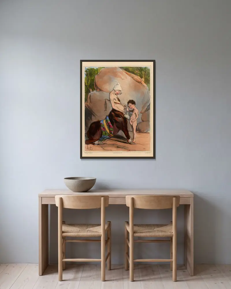 Výchova Achilleova, Honoré Daumier v rámu na stěně