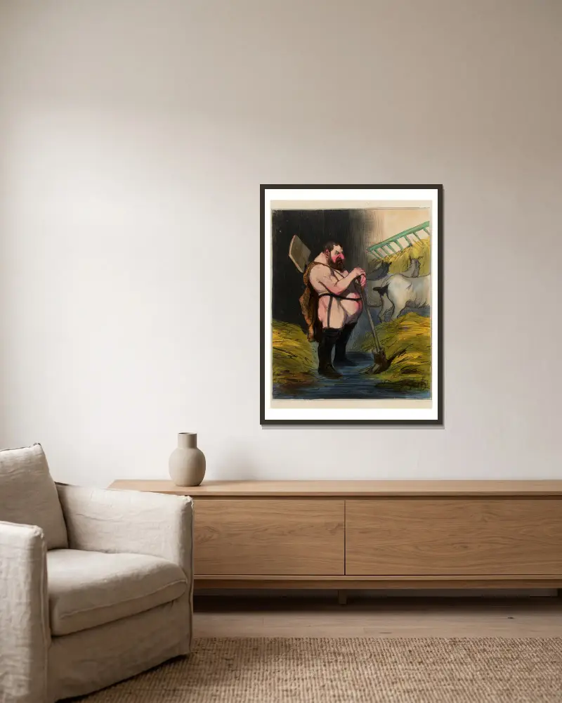 Augiášovy stáje, Honoré Daumier v rámu na stěně