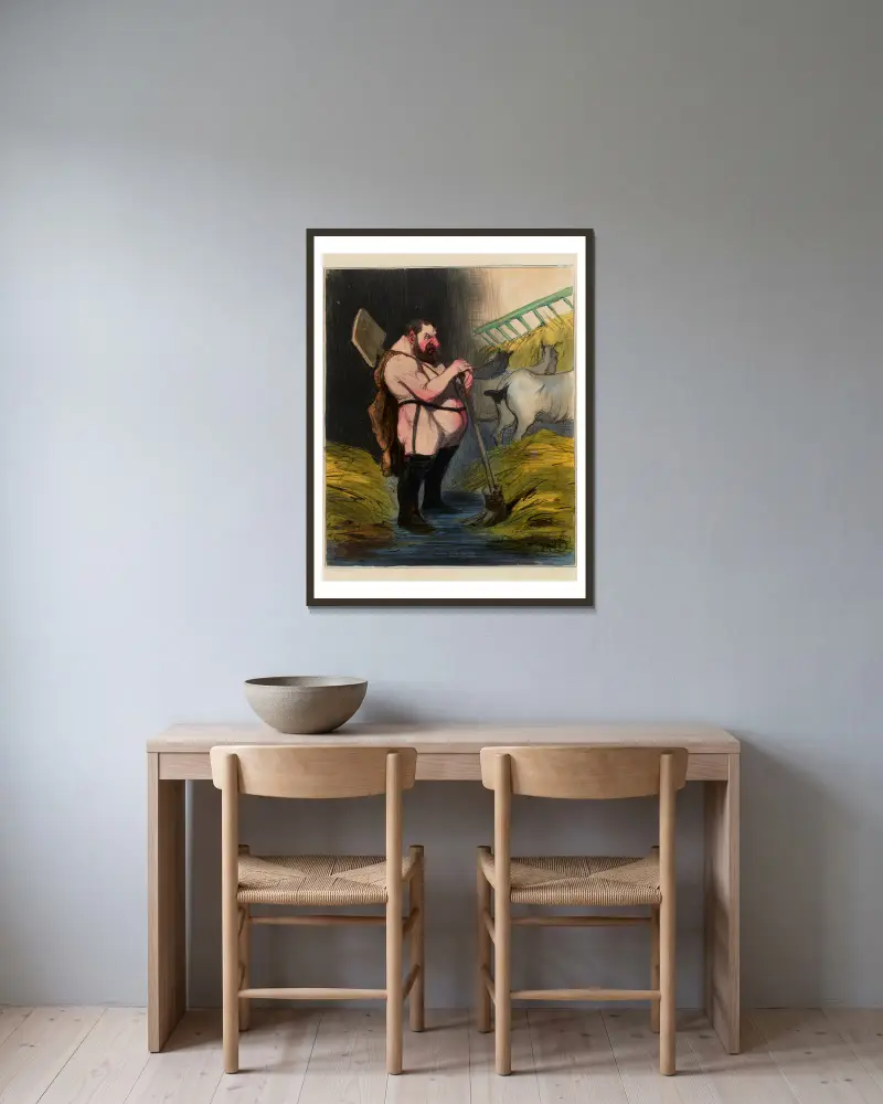 Augiášovy stáje, Honoré Daumier v rámu na stěně