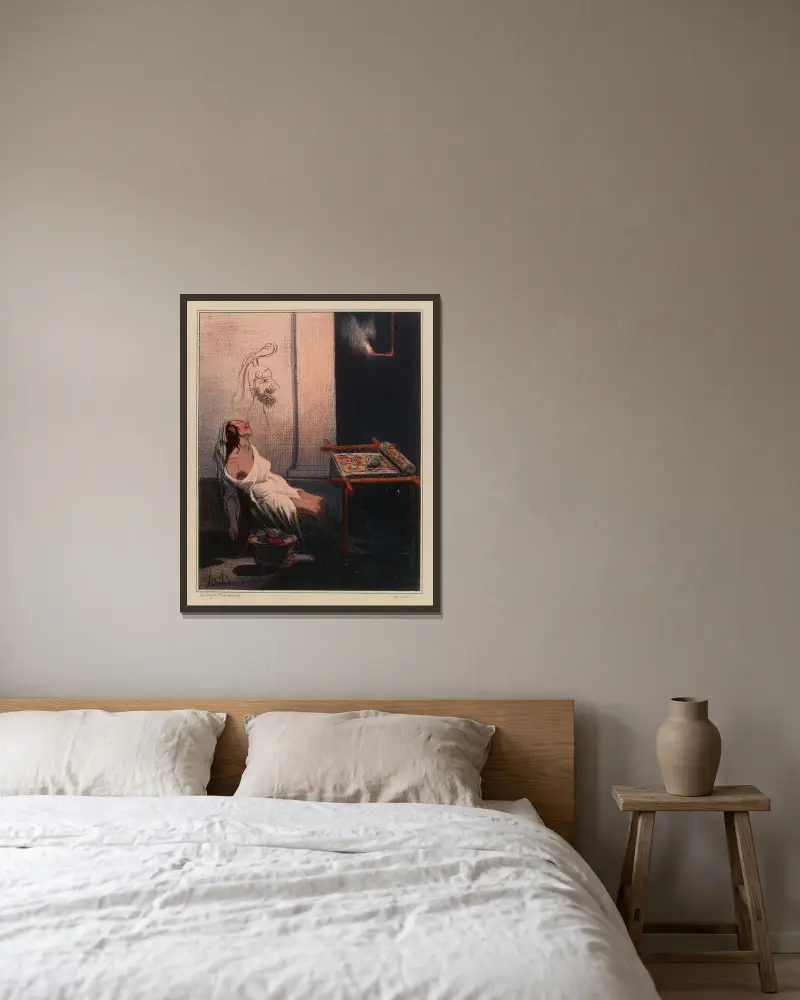 Penelopes nätter av Honoré Daumier inramad på en vägg