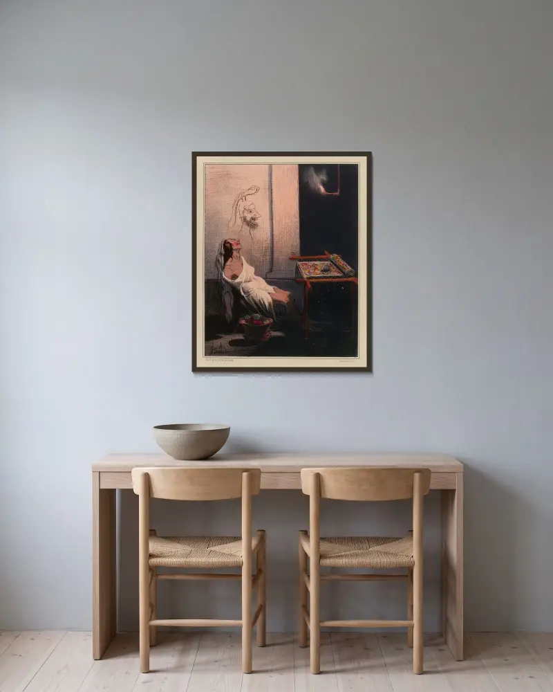 Penelopes nätter av Honoré Daumier inramad på en vägg