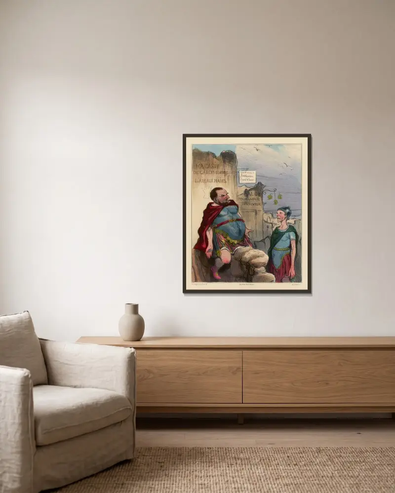 Marius à Carthage von Honoré Daumier gerahmt an einer Wand