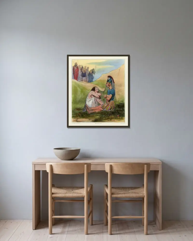 Mars och Venus av Honoré Daumier inramad på en vägg
