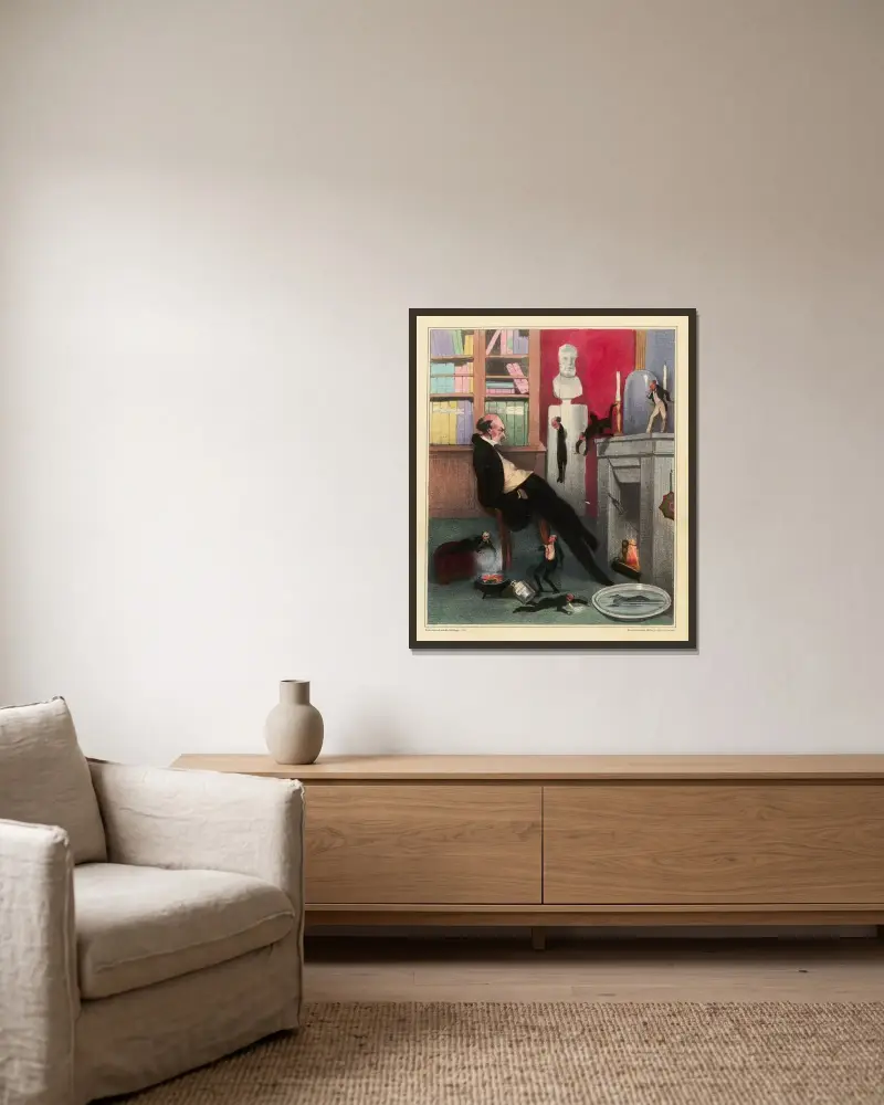 Misantropie von Honoré Daumier gerahmt an einer Wand