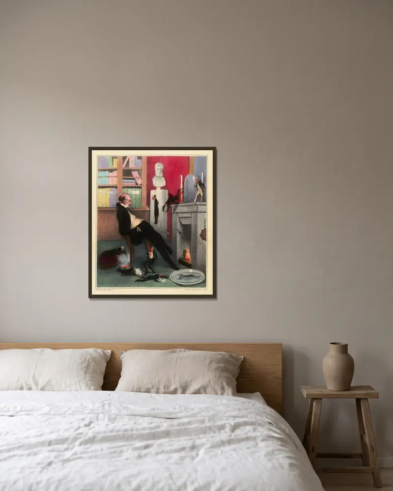 Misantropie von Honoré Daumier gerahmt an einer Wand