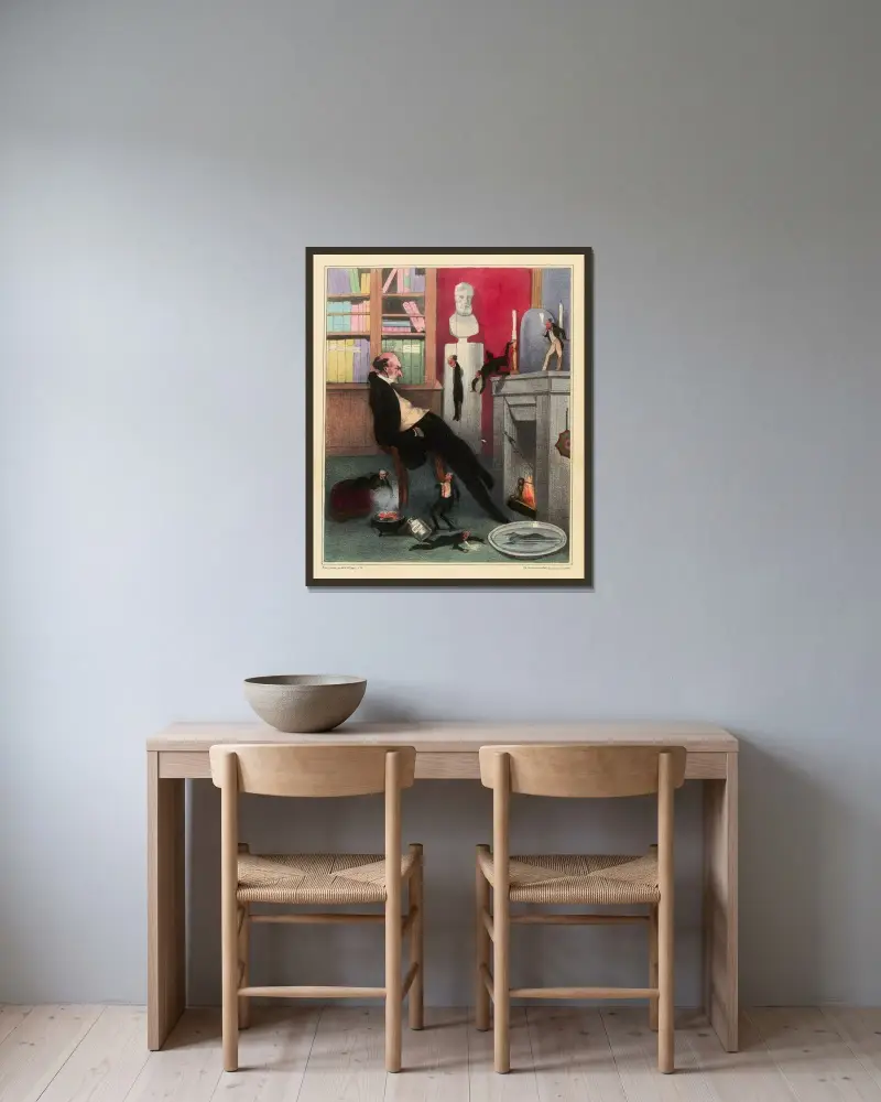 Misantropie von Honoré Daumier gerahmt an einer Wand