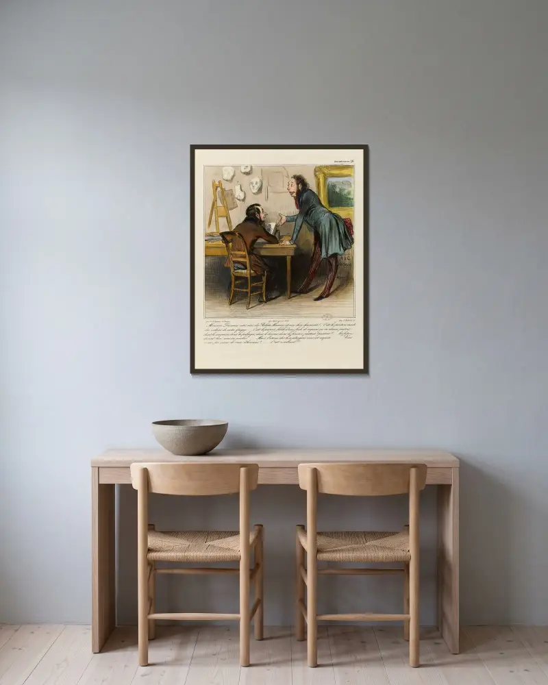 Monsieur Daumier, Ihre Serie der Roberts Macaires ist eine reizende Sache von Honoré Daumier gerahmt an einer Wand