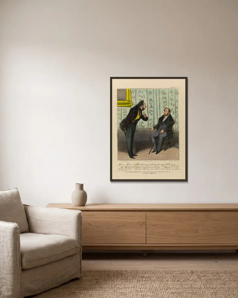 Monsieur Monsieur, mir 500 Francs anzubieten, damit ich eine ähnliche Ungerechtigkeit begehe von Honoré Daumier gerahmt an einer Wand
