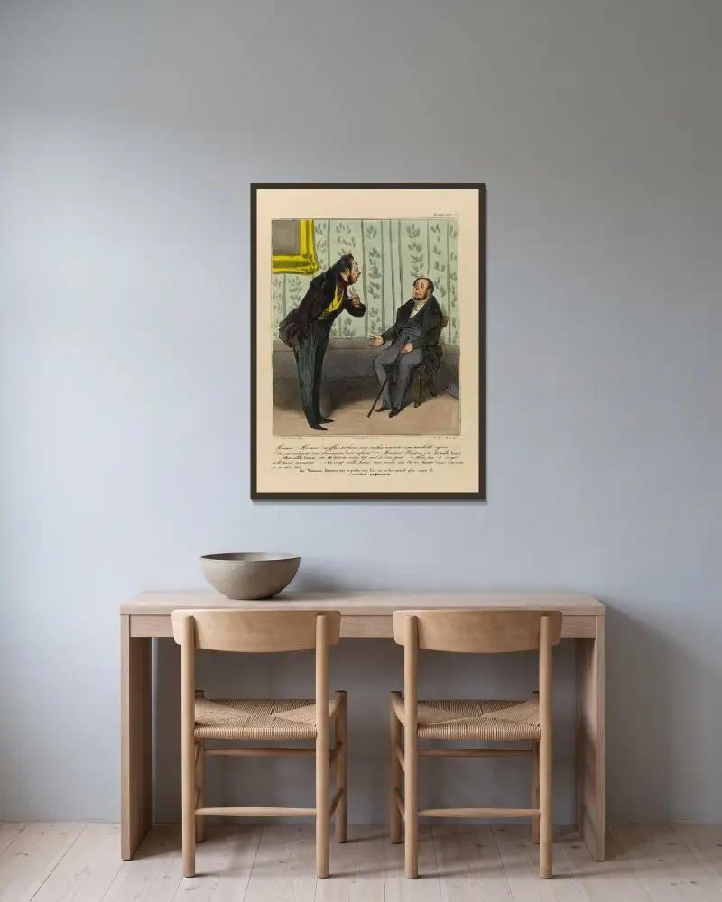 Monsieur Monsieur, mir 500 Francs anzubieten, damit ich eine ähnliche Ungerechtigkeit begehe von Honoré Daumier gerahmt an einer Wand