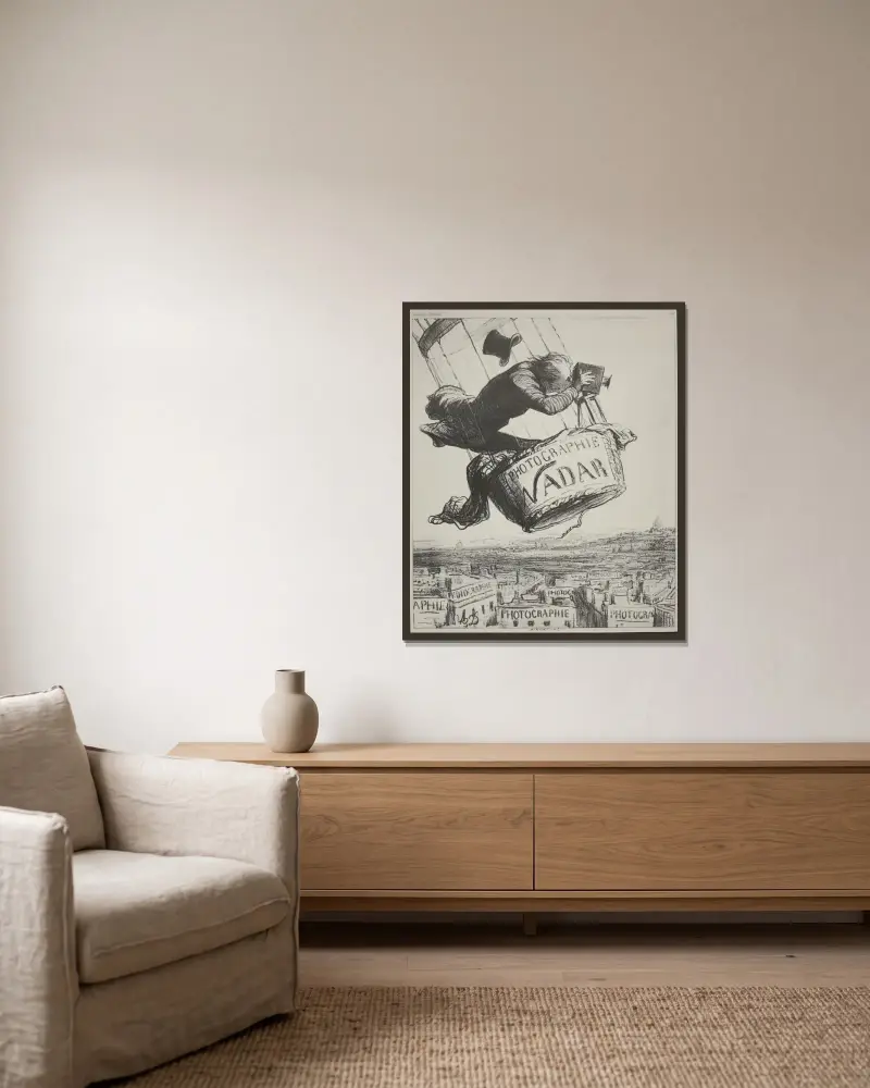 Nadar erhebt die Fotografie zur Kunst von Honoré Daumier gerahmt an einer Wand