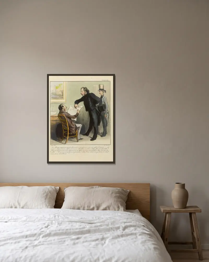 Ja, mein Herr, mit einem kleinen Abonnement unserer Versicherung sind Sie sicher, dass Sie sterben von Honoré Daumier gerahmt an einer Wand