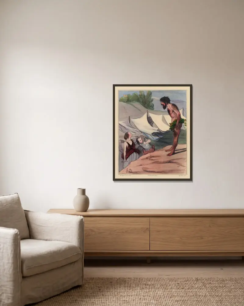 Ulysses presenteras för Nautica av Honoré Daumier inramad på en vägg