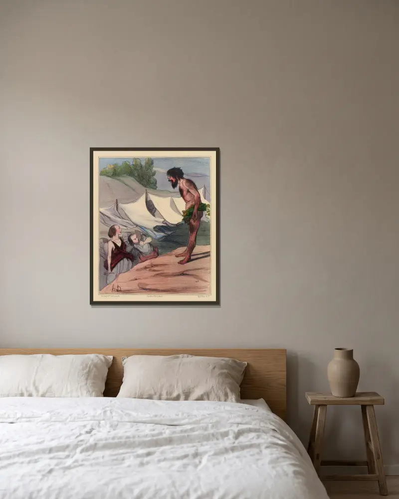 Ulysses presenteras för Nautica av Honoré Daumier inramad på en vägg