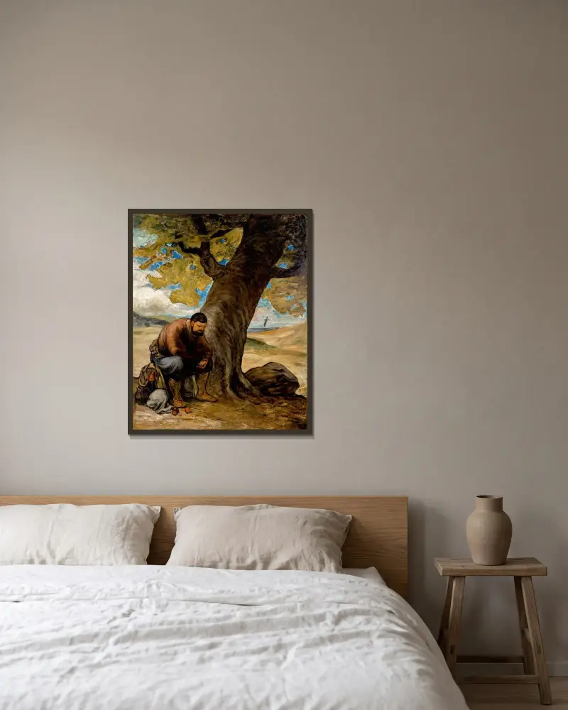 Sancho Pansa, unter einem Baum ausruhend av Honoré Daumier inramad på en vägg