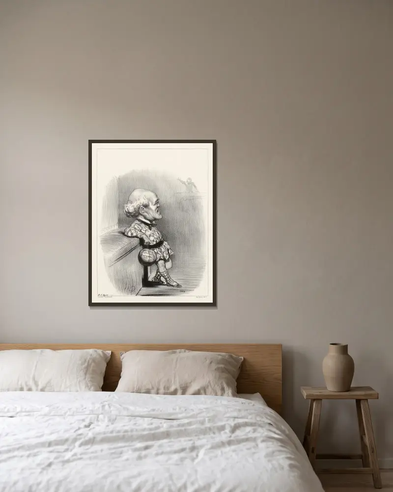 Ung sarran av Honoré Daumier inramad på en vägg