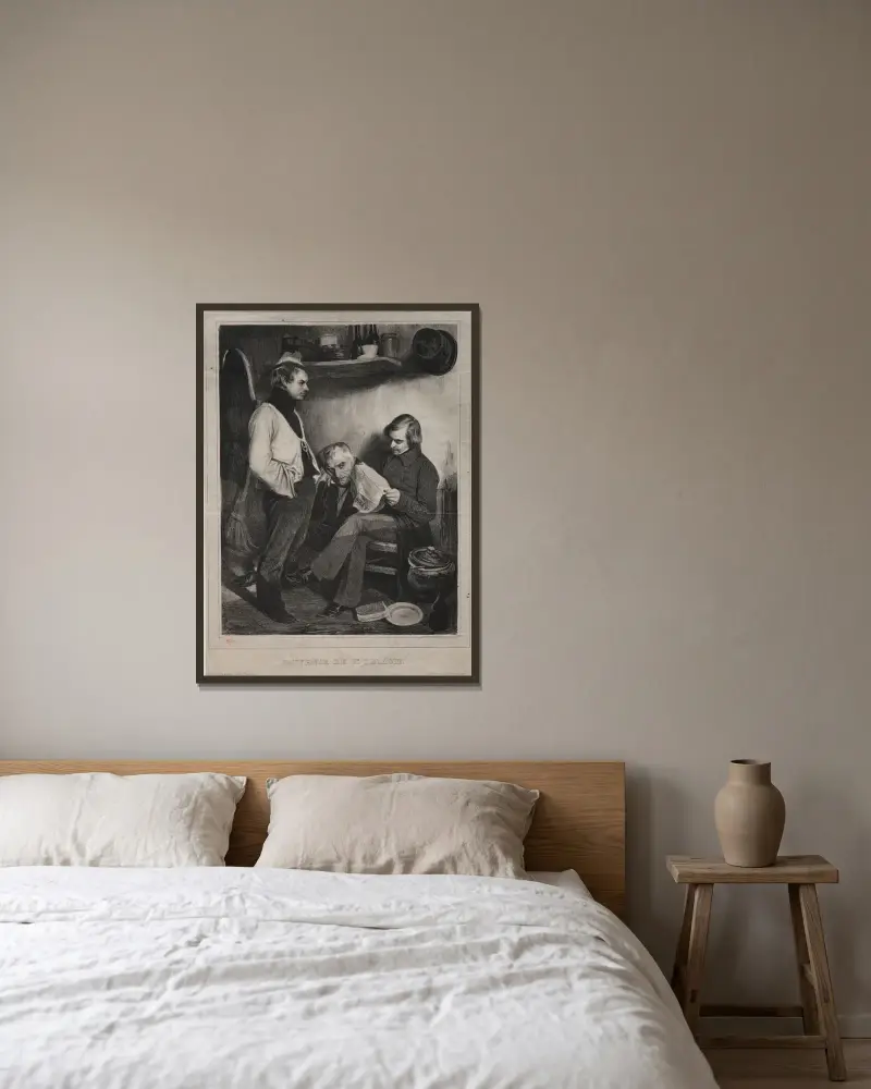 Souvenir från fängelset Sainte-Pélagie av Honoré Daumier inramad på en vägg