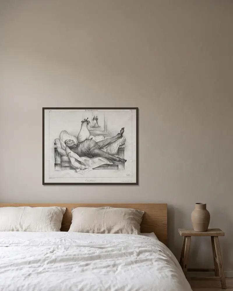 Mardrömmen av Honoré Daumier inramad på en vägg
