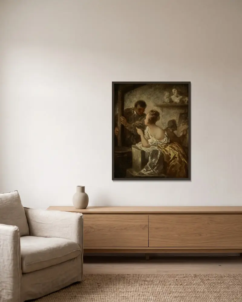 The Studio von Honoré Daumier gerahmt an einer Wand