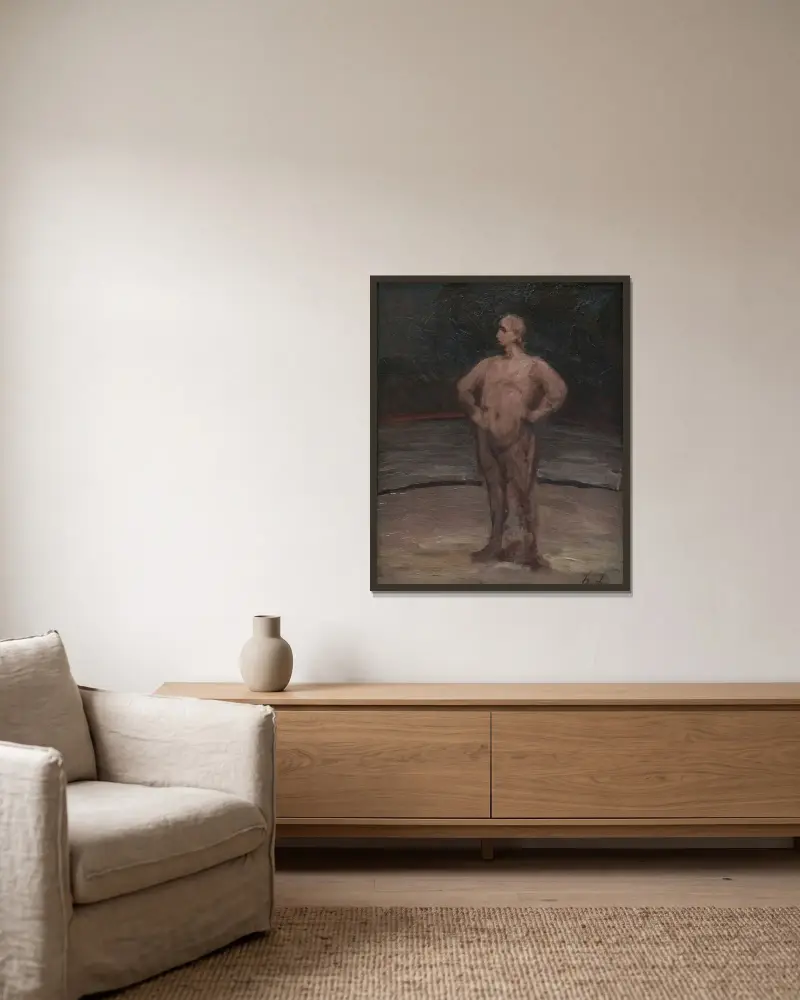 Brottaren av Honoré Daumier inramad på en vägg