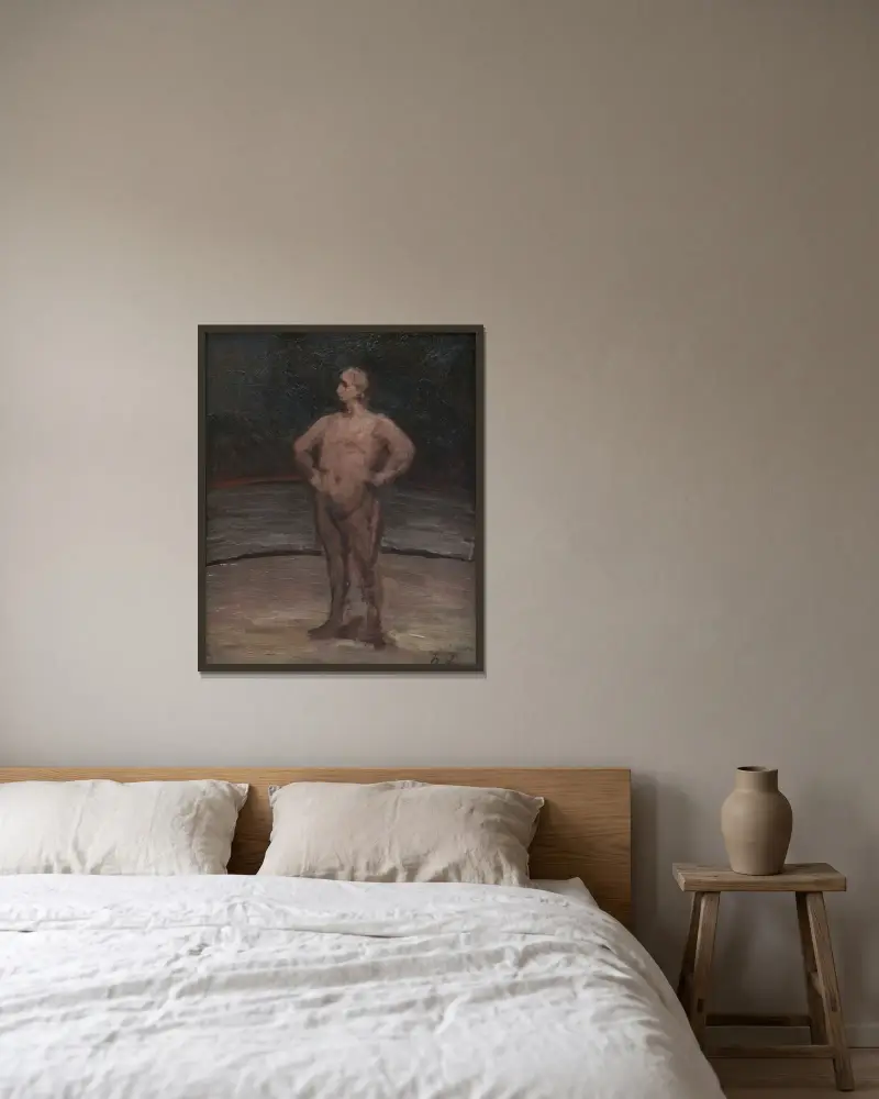 Brottaren av Honoré Daumier inramad på en vägg