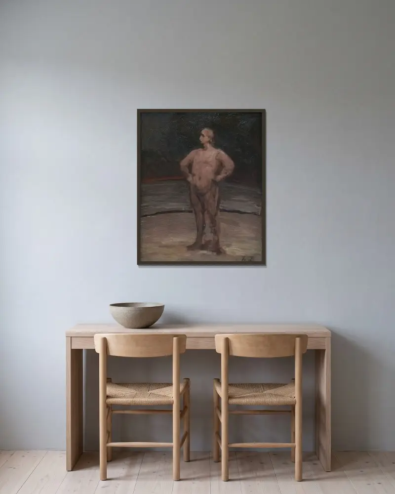 Brottaren av Honoré Daumier inramad på en vägg