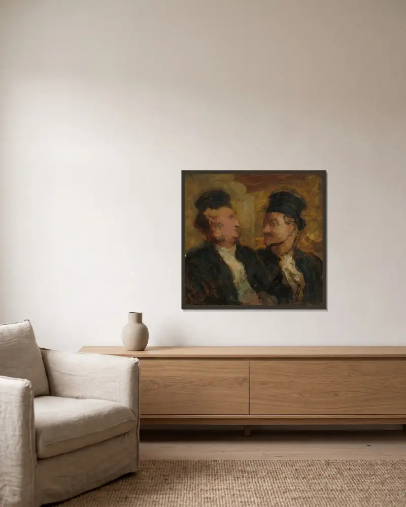 Two Lawyers von Honoré Daumier gerahmt an einer Wand