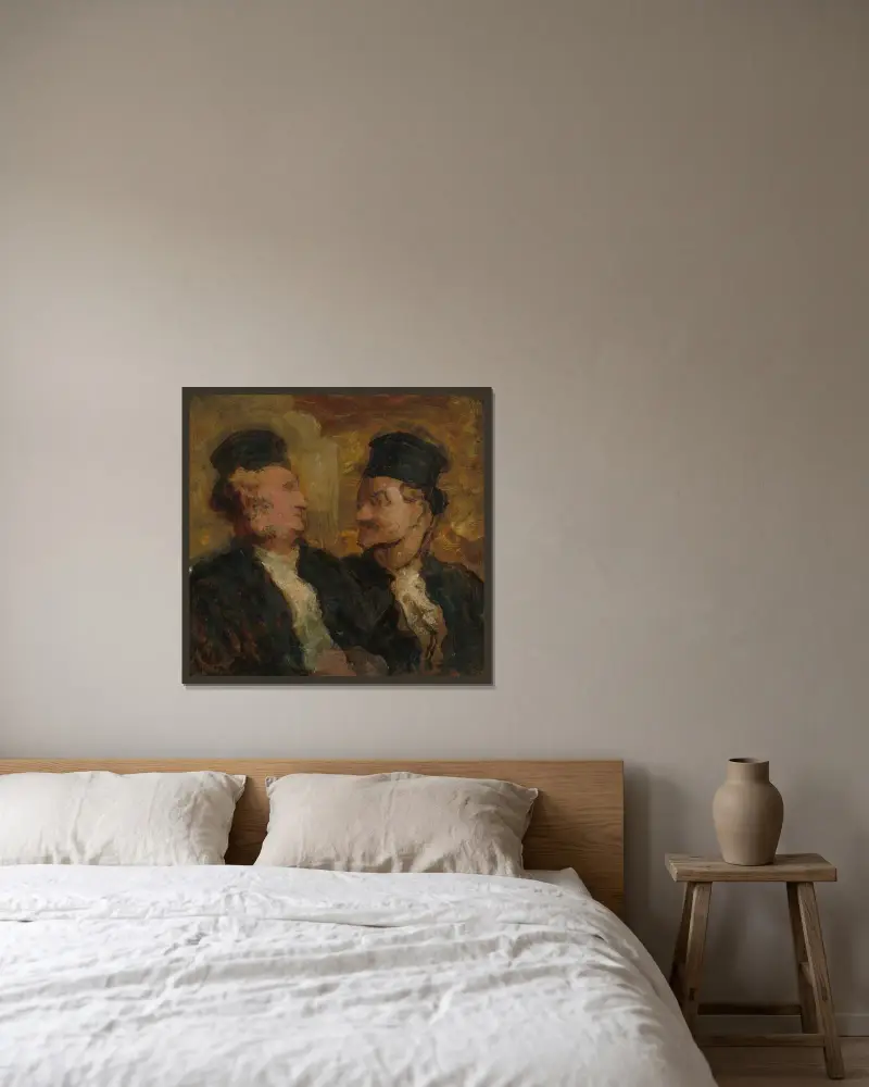 Two Lawyers von Honoré Daumier gerahmt an einer Wand
