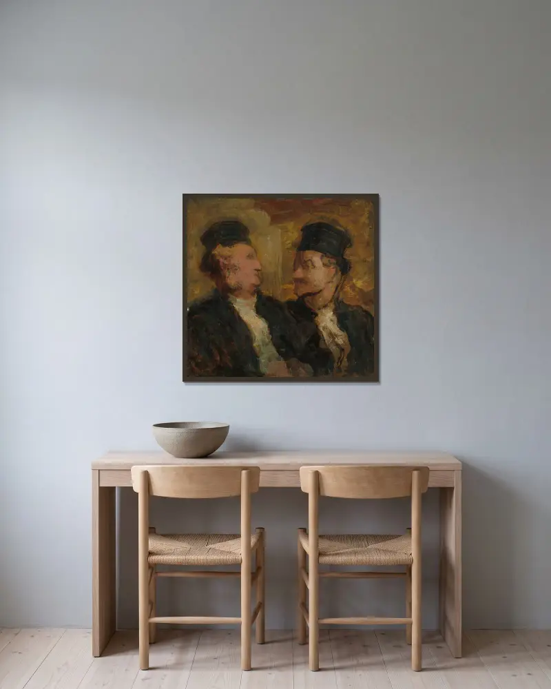 Two Lawyers von Honoré Daumier gerahmt an einer Wand