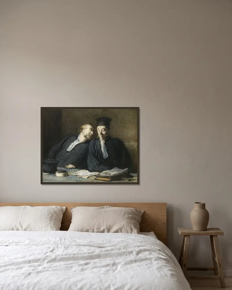 Two Lawyers Conversing von Honoré Daumier gerahmt an einer Wand
