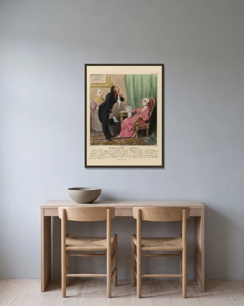 Un homme sensible… à juste prix av Honoré Daumier inramad på en vägg