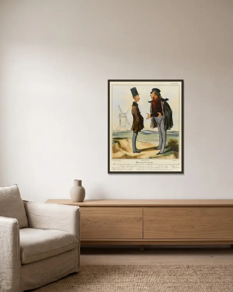 En sovande guldgruva av Honoré Daumier inramad på en vägg