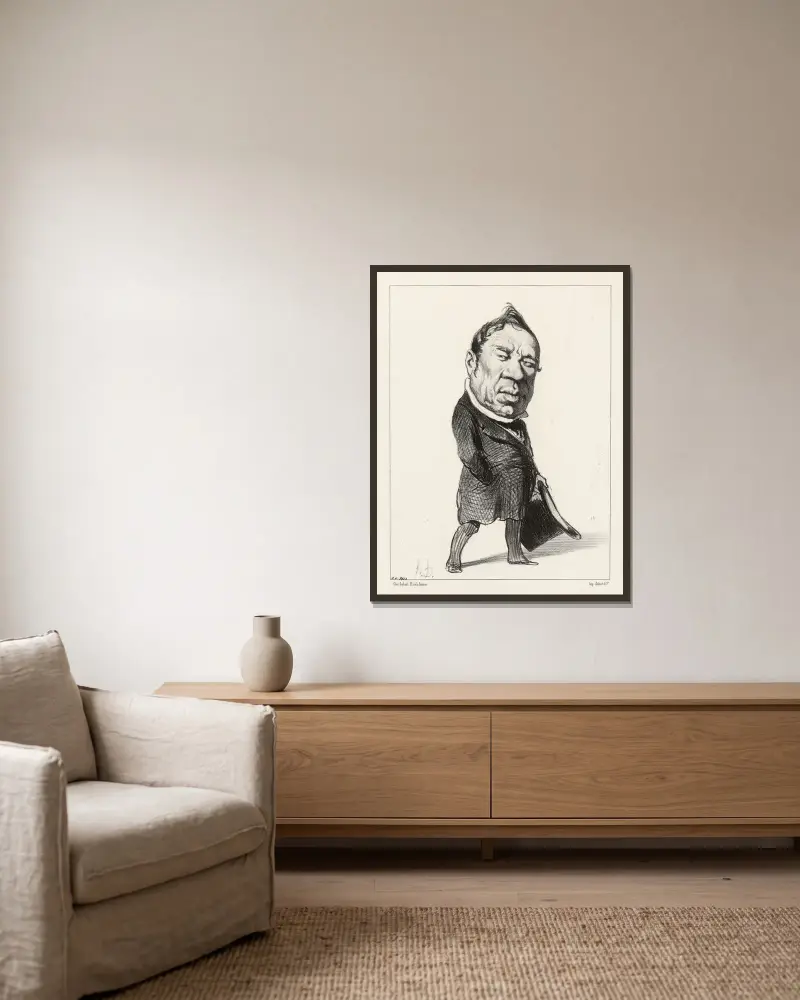 Vaulabelle av Honoré Daumier inramad på en vägg