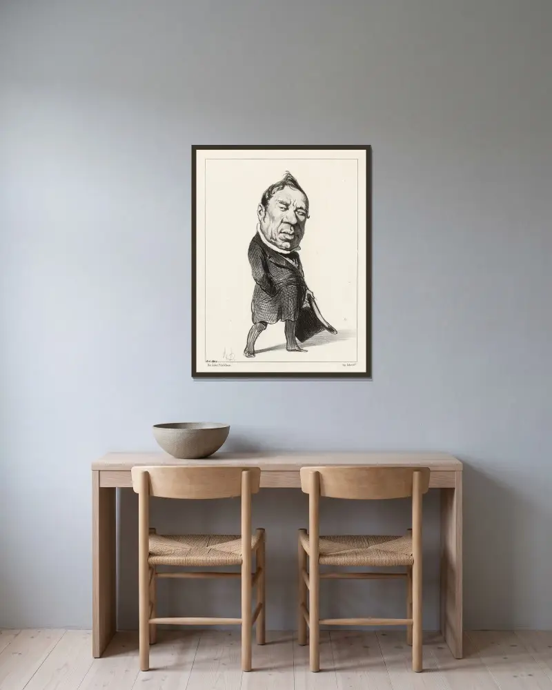Vaulabelle av Honoré Daumier inramad på en vägg