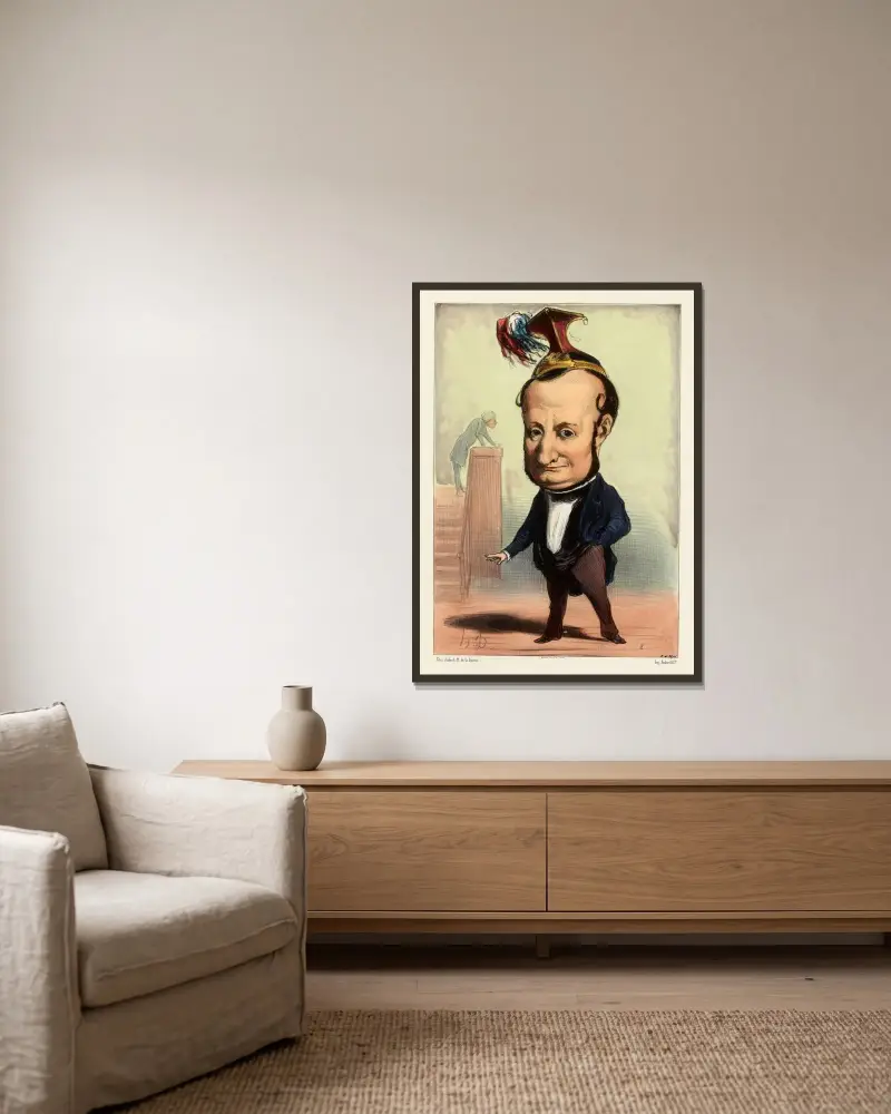 Volouski av Honoré Daumier inramad på en vägg