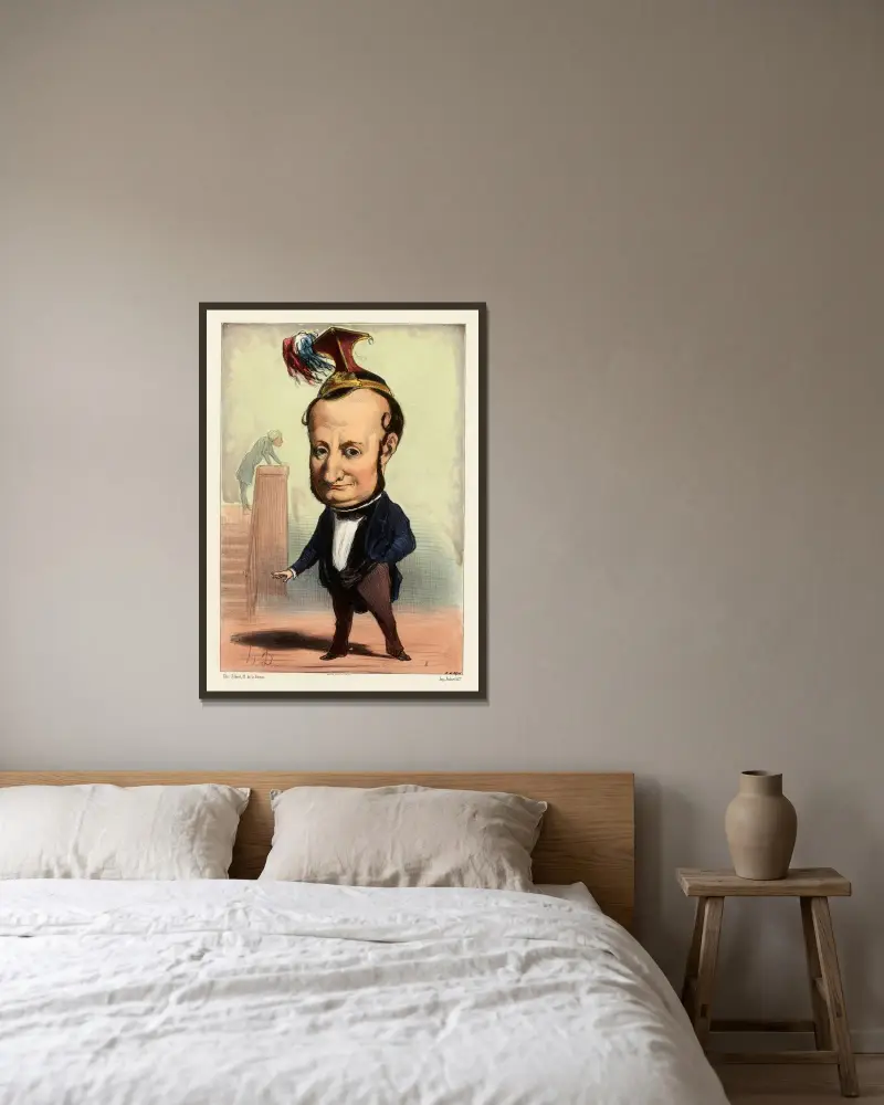 Volouski av Honoré Daumier inramad på en vägg