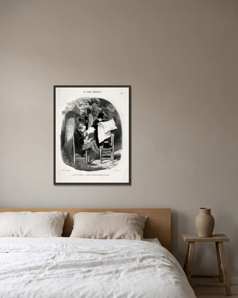 Was der Bürger eine leichte Zerstreuung nennt von Honoré Daumier gerahmt an einer Wand