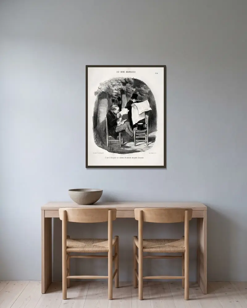 Was der Bürger eine leichte Zerstreuung nennt von Honoré Daumier gerahmt an einer Wand
