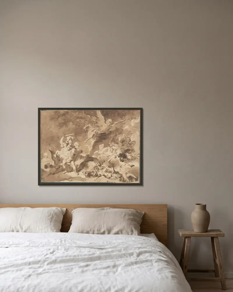 Rinaldo im verzauberten Wald von Jean-Honoré Fragonard gerahmt an einer Wand