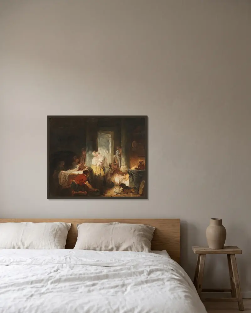 Římský interiér, Jean-Honoré Fragonard v rámu na stěně