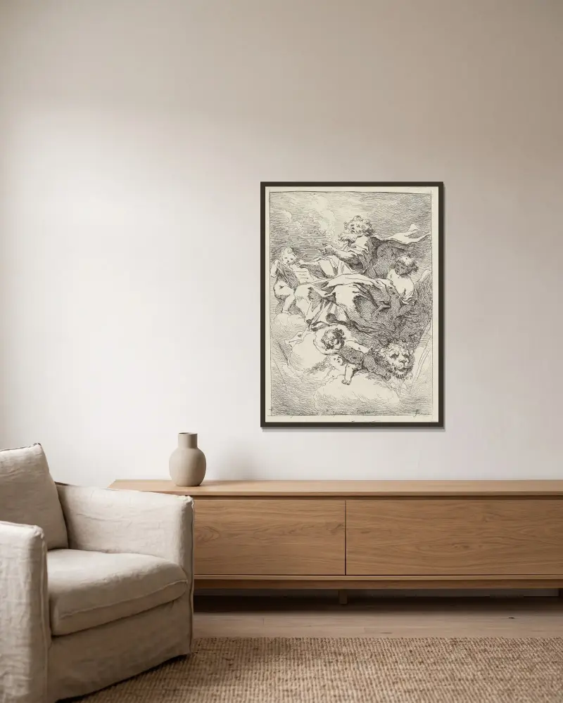 Sankt Markus von Jean-Honoré Fragonard gerahmt an einer Wand